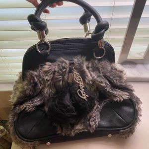 Vintage Ed Hardy Pep Rally Faux Fur Bag